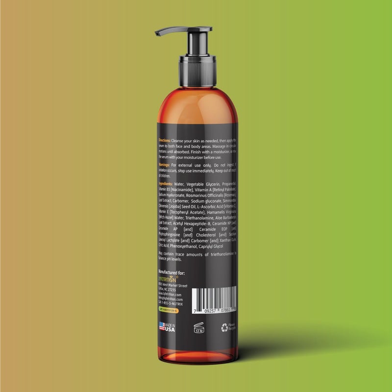 Lyfetrition Youth Renewal Serum (Skin and Face Formula) | 12 fl oz Large Bottle | With Aloe and Retinol - Image 2